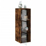 vidaXL Dulap de perete cu uși din sticlă, stejar fumuriu,35x37x100 cm