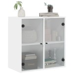 vidaXL Dulap de perete cu uși din sticlă, alb, 68x37x68,5 cm