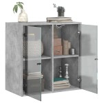 vidaXL Dulap de perete cu uși din sticlă, gri beton, 68x37x68,5 cm vidaXL Dulap de perete cu uși din sticlă, gri beton, 68x37x68,5 cm