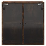 vidaXL Dulap de perete cu uși din sticlă, stejar fumuriu,68x37x68,5 cm vidaXL Dulap de perete cu uși din sticlă, stejar fumuriu,68x37x68,5 cm