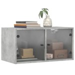 vidaXL Dulapuri de perete cu uși sticlă 2 buc. gri beton 68,5x37x35 cm vidaXL Dulapuri de perete cu uși sticlă 2 buc. gri beton 68,5x37x35 cm