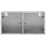 vidaXL Dulapuri de perete cu uși sticlă 2 buc. gri beton 68,5x37x35 cm vidaXL Dulapuri de perete cu uși sticlă 2 buc. gri beton 68,5x37x35 cm