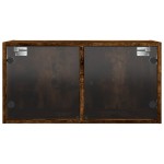 vidaXL Dulapuri perete cu uși din sticlă, stejar fumuriu, 68,5x37x35cm