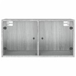 vidaXL Dulapuri de perete cu uși sticlă 2 buc. gri sonoma 68,5x37x35cm
