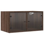vidaXL Dulapuri de perete cu uși din sticlă 2 buc. stejar maro vidaXL Dulapuri de perete cu uși din sticlă 2 buc. stejar maro