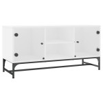 vidaXL Comodă TV cu uși din sticlă, alb, 102x37x50 cm vidaXL Comodă TV cu uși din sticlă, alb, 102x37x50 cm