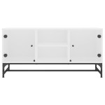 vidaXL Comodă TV cu uși din sticlă, alb, 102x37x50 cm vidaXL Comodă TV cu uși din sticlă, alb, 102x37x50 cm