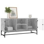 vidaXL Comodă TV cu uși din sticlă, gri beton, 102x37x50 cm vidaXL Comodă TV cu uși din sticlă, gri beton, 102x37x50 cm