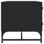 vidaXL Măsuță de cafea cu uși din sticlă, negru, 68,5x50x50 cm vidaXL Măsuță de cafea cu uși din sticlă, negru, 68,5x50x50 cm
