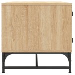 vidaXL Măsuță de cafea cu uși din sticlă, stejar fumuriu, 68,5x50x50cm vidaXL Măsuță de cafea cu uși din sticlă, stejar fumuriu, 68,5x50x50cm