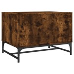 vidaXL Măsuță de cafea cu uși din sticlă, stejar fumuriu, 68,5x50x50cm vidaXL Măsuță de cafea cu uși din sticlă, stejar fumuriu, 68,5x50x50cm