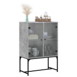 vidaXL Dulap lateral cu uși din sticlă, gri beton, 69x37x100 cm vidaXL Dulap lateral cu uși din sticlă, gri beton, 69x37x100 cm
