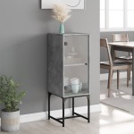vidaXL Dulap lateral cu uşă din sticlă, gri beton, 35x37x100 cm vidaXL Dulap lateral cu uşă din sticlă, gri beton, 35x37x100 cm