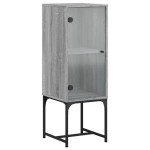 vidaXL Dulap lateral cu uşă din sticlă, gri sonoma, 35x37x100 cm