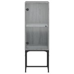 vidaXL Dulap lateral cu uşă din sticlă, gri sonoma, 35x37x100 cm