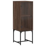 vidaXL Dulap lateral cu uşă din sticlă, stejar maro, 35x37x100 cm vidaXL Dulap lateral cu uşă din sticlă, stejar maro, 35x37x100 cm