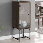 vidaXL Dulap lateral cu uşă din sticlă, stejar maro, 35x37x100 cm vidaXL Dulap lateral cu uşă din sticlă, stejar maro, 35x37x100 cm