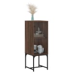 vidaXL Dulap lateral cu uşă din sticlă, stejar maro, 35x37x100 cm vidaXL Dulap lateral cu uşă din sticlă, stejar maro, 35x37x100 cm