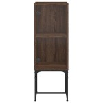 vidaXL Dulap lateral cu uşă din sticlă, stejar maro, 35x37x100 cm vidaXL Dulap lateral cu uşă din sticlă, stejar maro, 35x37x100 cm