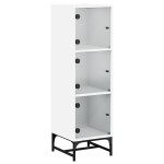 vidaXL Dulap cu uși din sticlă, alb, 35x37x120 cm vidaXL Dulap cu uși din sticlă, alb, 35x37x120 cm