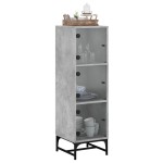 vidaXL Dulap cu uși din sticlă, gri beton, 35x37x120 cm