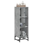 vidaXL Dulap cu uși din sticlă, gri beton, 35x37x120 cm