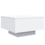 vidaXL Măsuță de cafea cu lumini LED, alb, 55x55x31 cm