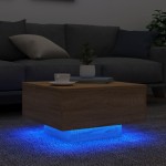 vidaXL Măsuță de cafea cu lumini LED, stejar sonoma, 55x55x31 cm vidaXL Măsuță de cafea cu lumini LED, stejar sonoma, 55x55x31 cm