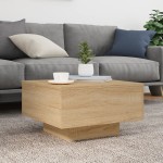 vidaXL Măsuță de cafea cu lumini LED, stejar sonoma, 55x55x31 cm vidaXL Măsuță de cafea cu lumini LED, stejar sonoma, 55x55x31 cm