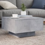 vidaXL Măsuță de cafea cu lumini LED, gri beton, 55x55x31 cm vidaXL Măsuță de cafea cu lumini LED, gri beton, 55x55x31 cm
