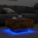 vidaXL Măsuță de cafea cu lumini LED, stejar fumuriu, 55x55x31 cm vidaXL Măsuță de cafea cu lumini LED, stejar fumuriu, 55x55x31 cm