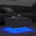 vidaXL Măsuță de cafea cu lumini LED, gri sonoma, 55x55x31 cm vidaXL Măsuță de cafea cu lumini LED, gri sonoma, 55x55x31 cm