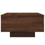 vidaXL Măsuță de cafea cu lumini LED, stejar maro, 55x55x31 cm