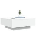 vidaXL Măsuță de cafea cu lumini LED, alb, 80x80x31 cm