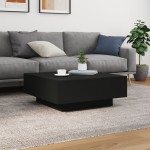 vidaXL Măsuță de cafea cu lumini LED, negru, 80x80x31 cm vidaXL Măsuță de cafea cu lumini LED, negru, 80x80x31 cm