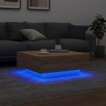 vidaXL Măsuță de cafea cu lumini LED, stejar sonoma, 80x80x31 cm vidaXL Măsuță de cafea cu lumini LED, stejar sonoma, 80x80x31 cm