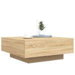 vidaXL Măsuță de cafea cu lumini LED, stejar sonoma, 80x80x31 cm vidaXL Măsuță de cafea cu lumini LED, stejar sonoma, 80x80x31 cm