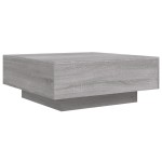 vidaXL Măsuță de cafea cu lumini LED, gri sonoma, 80x80x31 cm