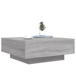 vidaXL Măsuță de cafea cu lumini LED, gri sonoma, 80x80x31 cm
