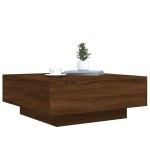 vidaXL Măsuță de cafea cu lumini LED, stejar maro, 80x80x31 cm