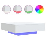 vidaXL Măsuță de cafea cu lumini LED, alb, 100x100x31 cm vidaXL Măsuță de cafea cu lumini LED, alb, 100x100x31 cm