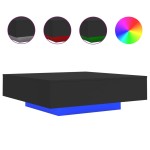 vidaXL Măsuță de cafea cu lumini LED, negru, 100x100x31 cm vidaXL Măsuță de cafea cu lumini LED, negru, 100x100x31 cm