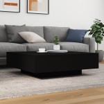 vidaXL Măsuță de cafea cu lumini LED, negru, 100x100x31 cm vidaXL Măsuță de cafea cu lumini LED, negru, 100x100x31 cm