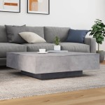 vidaXL Măsuță de cafea cu lumini LED, gri beton, 100x100x31 cm vidaXL Măsuță de cafea cu lumini LED, gri beton, 100x100x31 cm
