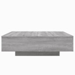 vidaXL Măsuță de cafea cu lumini LED, gri sonoma, 100x100x31 cm