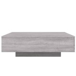 vidaXL Măsuță de cafea cu lumini LED, gri sonoma, 100x100x31 cm