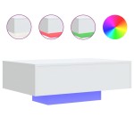 vidaXL Măsuță de cafea cu lumini LED, alb, 85x55x31 cm vidaXL Măsuță de cafea cu lumini LED, alb, 85x55x31 cm
