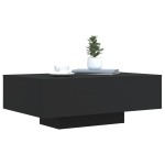 vidaXL Măsuță de cafea cu lumini LED, negru, 85x55x31 cm