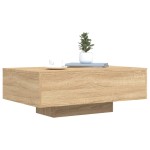 vidaXL Măsuță de cafea cu lumini LED, stejar sonoma, 85x55x31 cm vidaXL Măsuță de cafea cu lumini LED, stejar sonoma, 85x55x31 cm