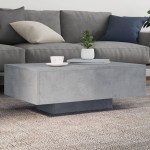 vidaXL Măsuță de cafea cu lumini LED, gri beton, 85x55x31 cm vidaXL Măsuță de cafea cu lumini LED, gri beton, 85x55x31 cm